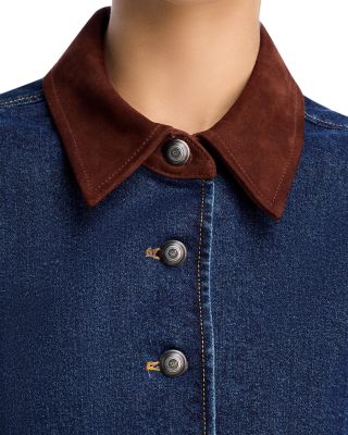 Suede Combo Denim Shirt