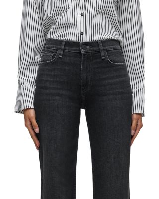 Remi High Rise Wide Cuff Ankle Jeans in Washed Black