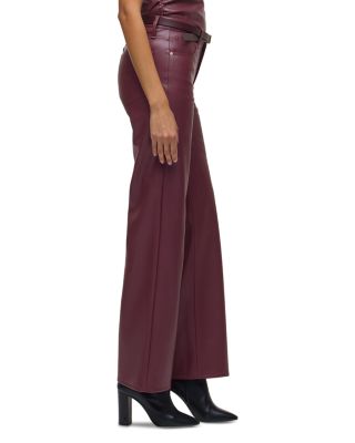 Rosie High Rise Wide Leg Faux Leather Jeans in Port Royal