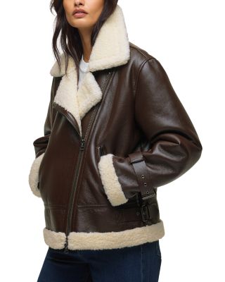 Faux Leather Sherpa Jacket