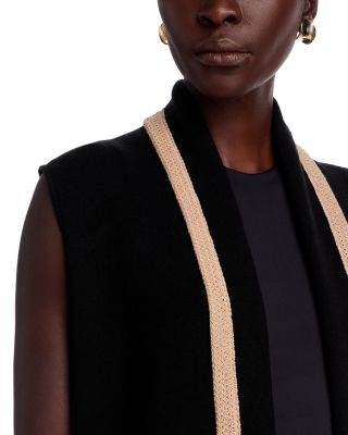 Contrast Trim Long Cardigan