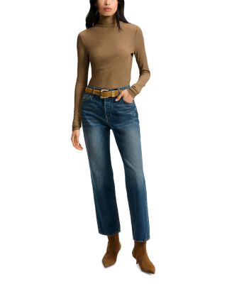 Leah Mid Rise Straight Jeans in Equinox Blue