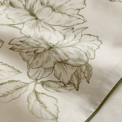 Signature Etched Peony Piped-Edge Sheet Set, Full