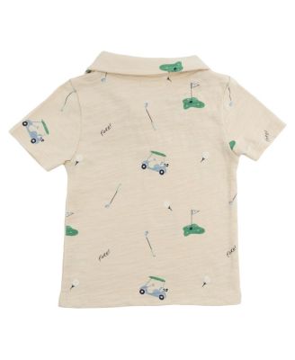 Boys' Spencer S25 Golf Print Slub Polo Shirt - Little Kid