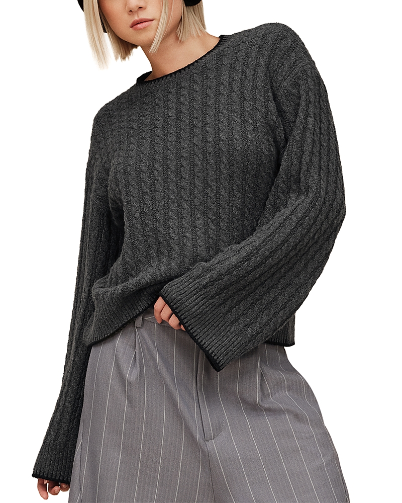 Ugg Cable Knit Whipstitched Sweater In Transparent