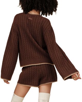 Cable Knit Whipstitched Sweater