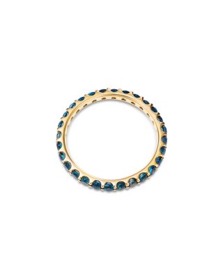 London Blue Topaz Stacking Eternity Band in 14K Yellow Gold