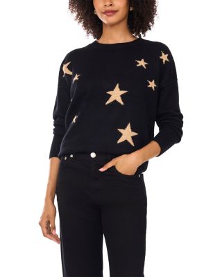 Metallic Star Crewneck Sweater