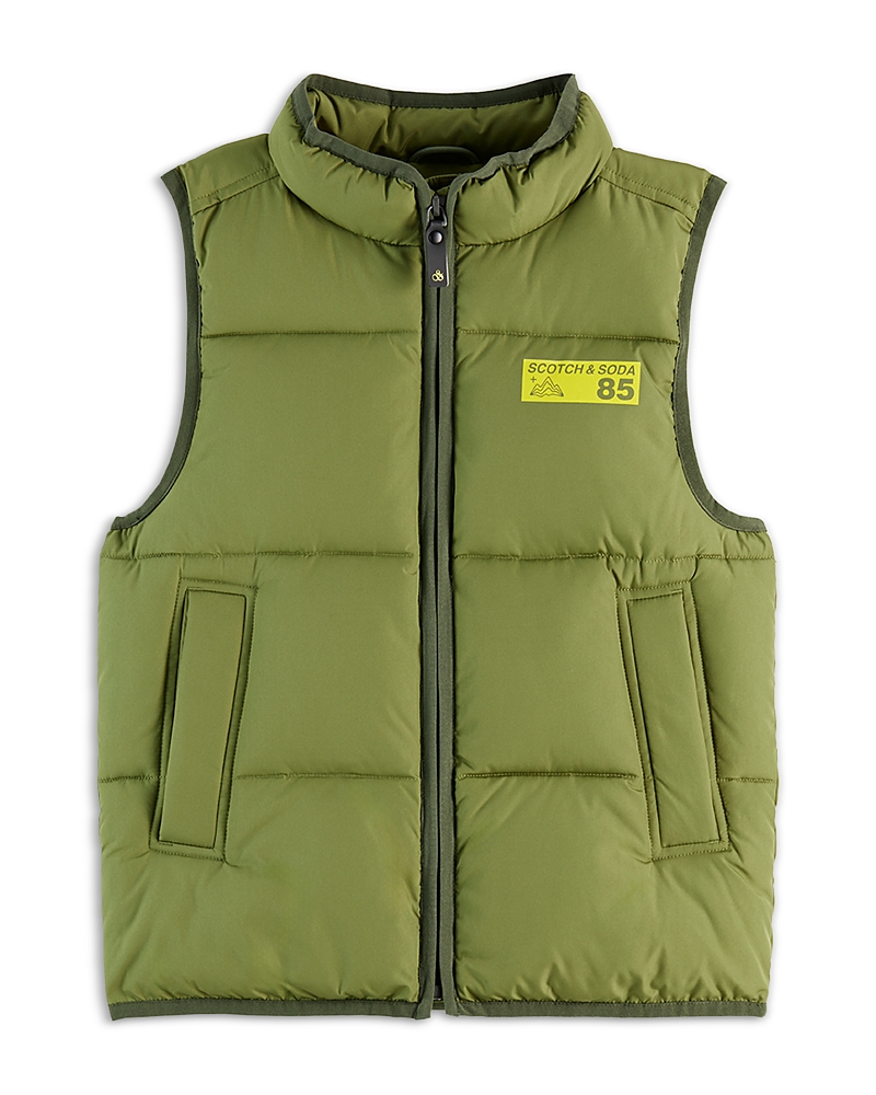 Scotch & Soda Boys' Padded Bodywarmer Vest - Little Kid, Big Kid In Green