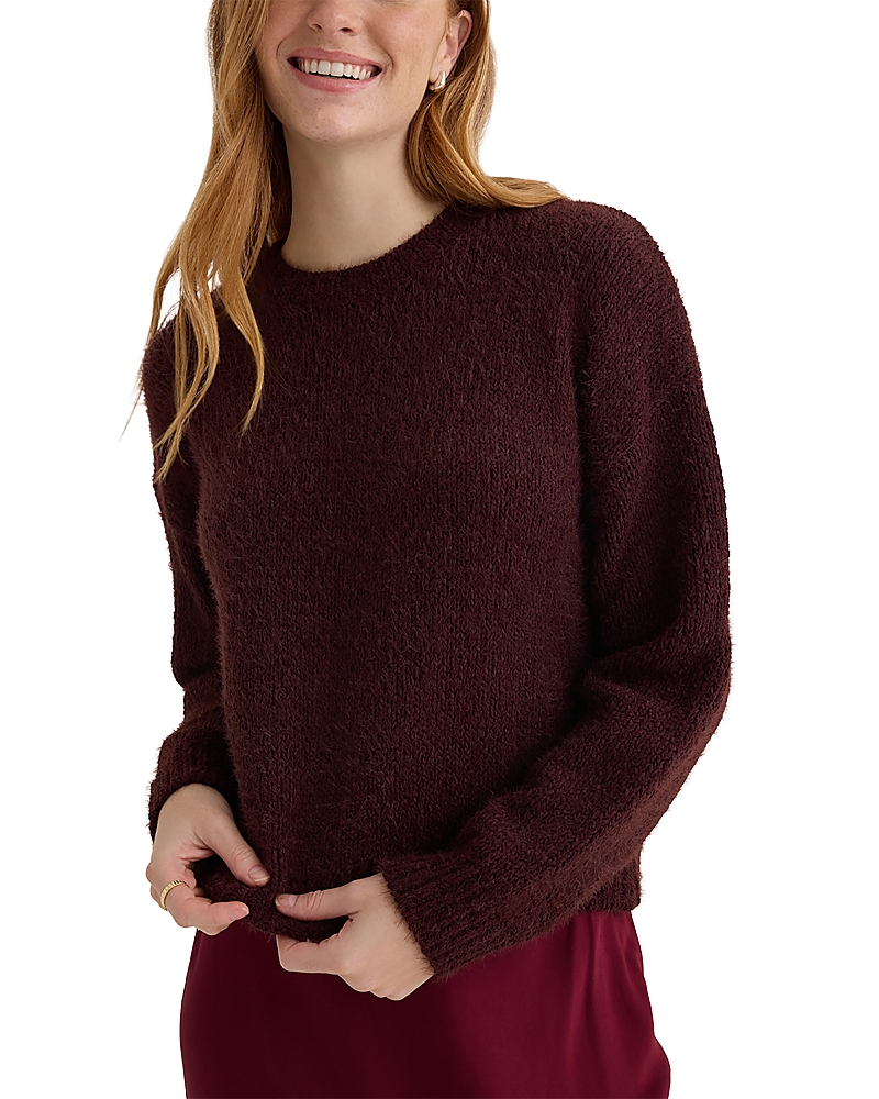 Bella Dahl Drop Shoulder Sweater In Burgundy