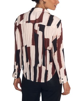 Pleated Button Down Shirt