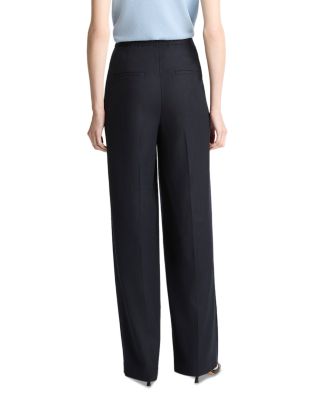 Mid Rise Pleated Wide Leg Pants