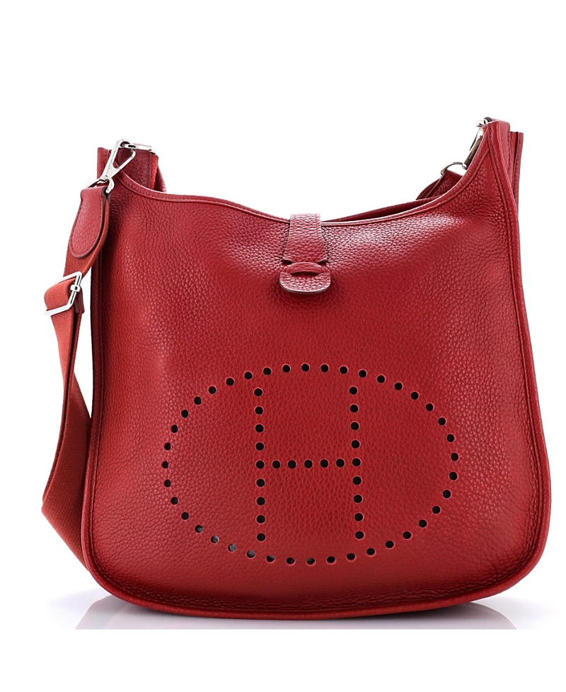 Pre-owned Pre-owned Hermes Hermes Gm Evelyne Bag Gen Iii Clemence In Red