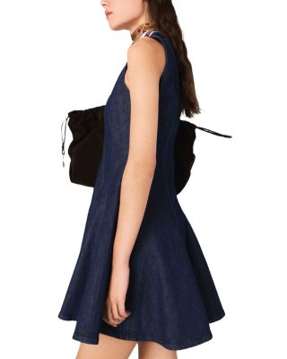 Short Denim Dress with Ruffles