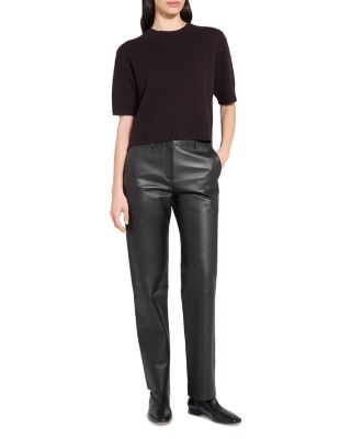 Cashmere Cropped Short Sleeve Sweater