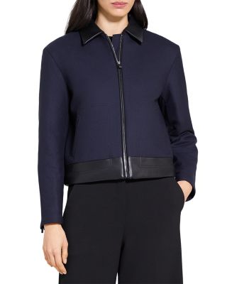 Boxy Wool Blend Zip Jacket