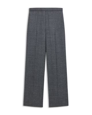 Wool Wide Leg Pull On Pants