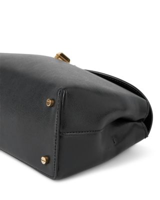 T-Lock Smooth-Leather Convertible Clutch in Black