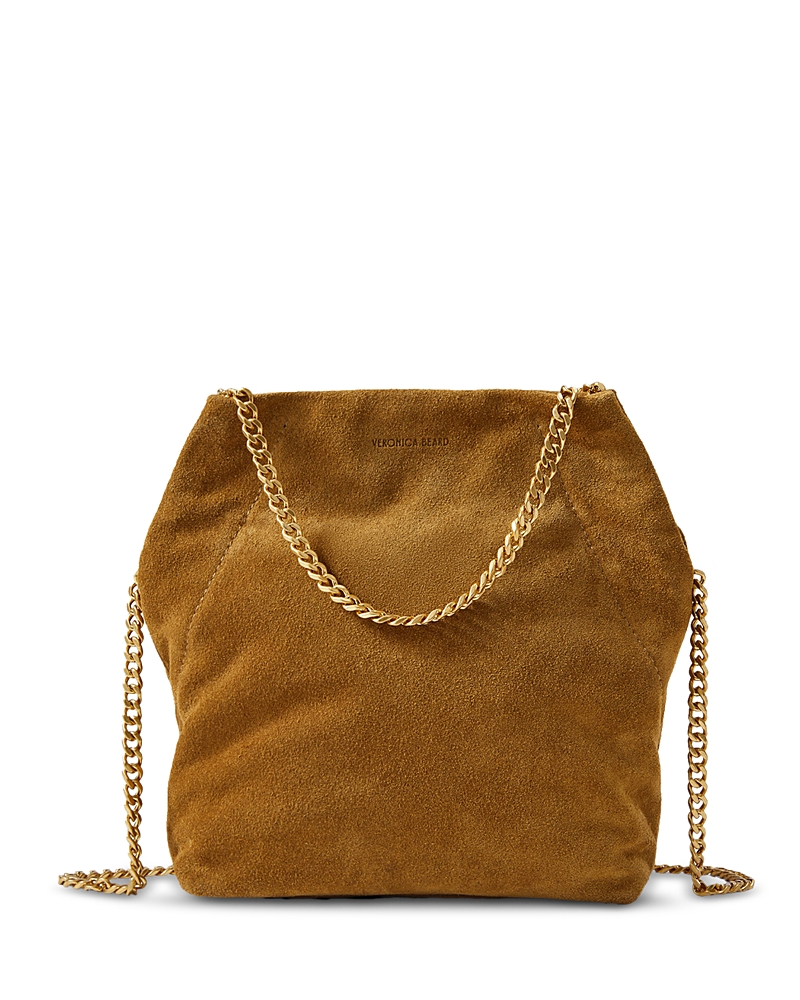 Veronica Beard Small Suede Slouch Shoulder Bag In Brown