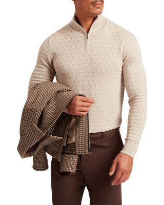 Ted Baker - Jeremee Texture Stitch Half-Zip Sweater