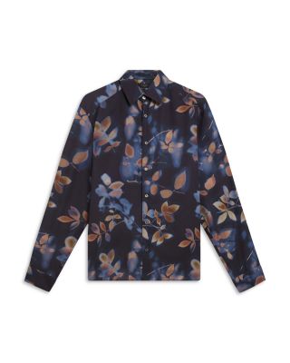 Kalmill Regular Fit Leaf Shadow Print Shirt