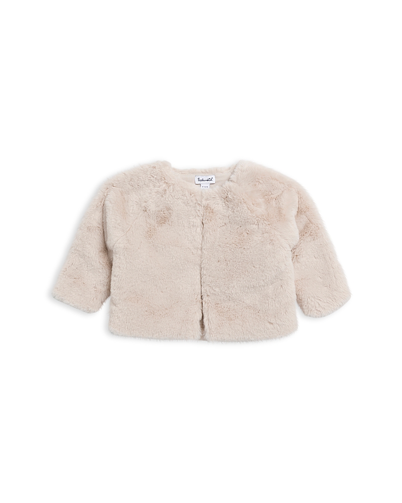 Splendid Girls' Faux Fur Fuzzy Jacket - Baby In Neutral