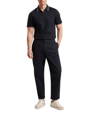 Cophen T Texture Zip Neck Polo Shirt