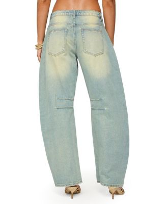  Cayden Low Rise Denim Washed Barrel Jeans
