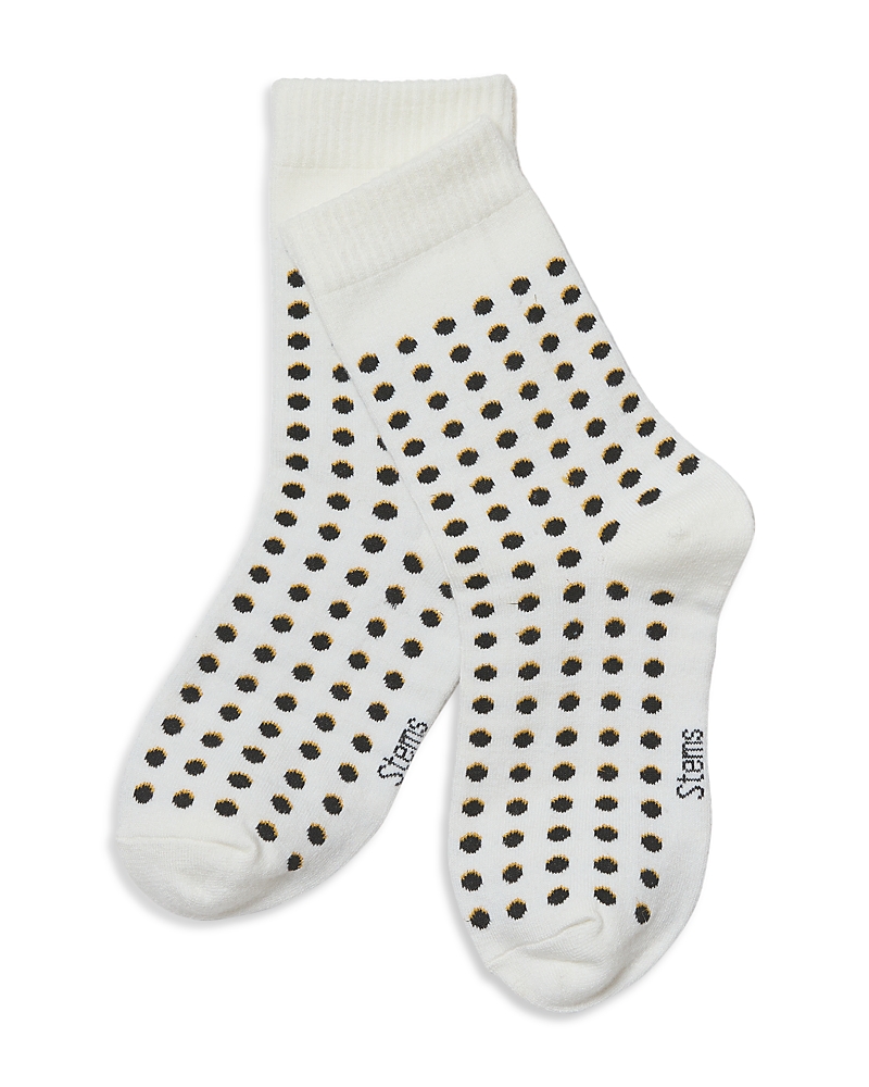 Stems Dots Crew Socks In Yellow