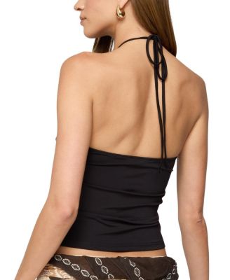  Carmel Bead Ruched Halter Top