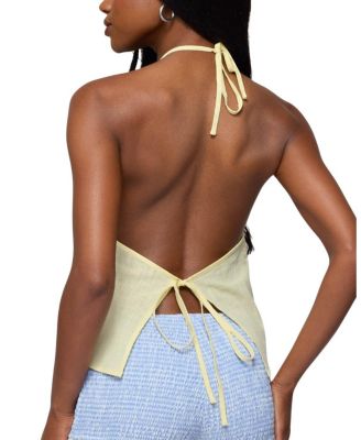 Oliviana Linen Look Halter Top