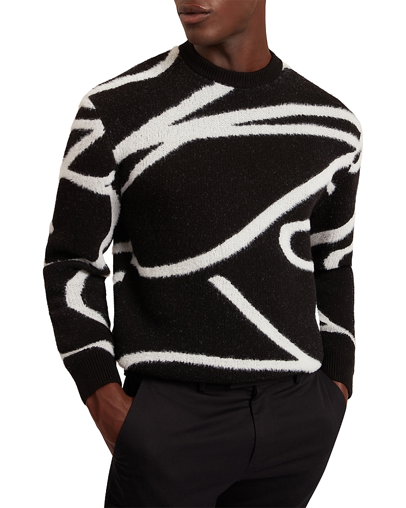 Ted Baker Oldrich Script Graphic Sweater In Black