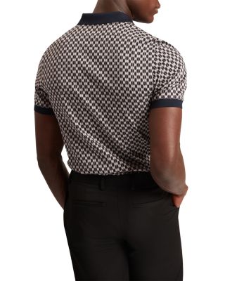 Ernist Short Sleeve Geo Jacquard Cotton Polo