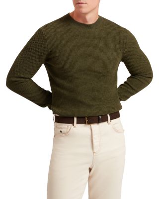 Clacx Long Sleeve Waffle Stitch Crew
