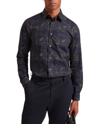 Frankkn Regular Fit Floral Check Cotton Shirt