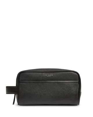 Samberg Tie Bar Detail Leather Washbag