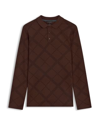 Havel Long Sleeve Argyle Jacquard Cotton Polo