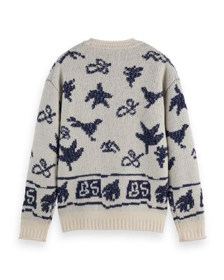 Jacquard Extra Dropped Shoulder Sweater