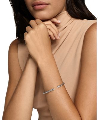 Cablespira Flex&reg; Bracelet in Sterling Silver with Diamonds, 4mm