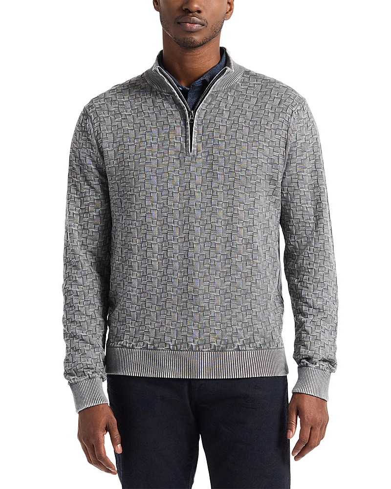 Robert Graham Aubin Quarter Zip Sweater in Grey