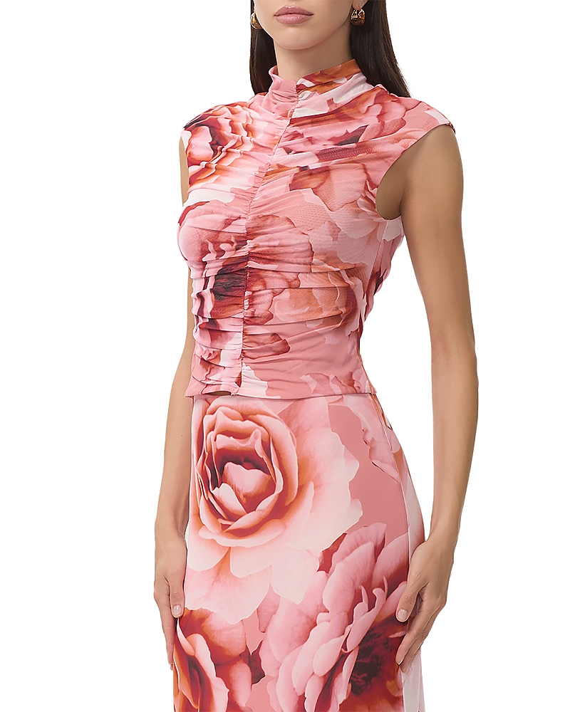 Afrm Jolie Mock Neck Sleeveless Top In Pink
