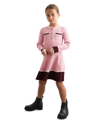 Girls' Willa Scallop Detail Knitted Dress - Big Kid