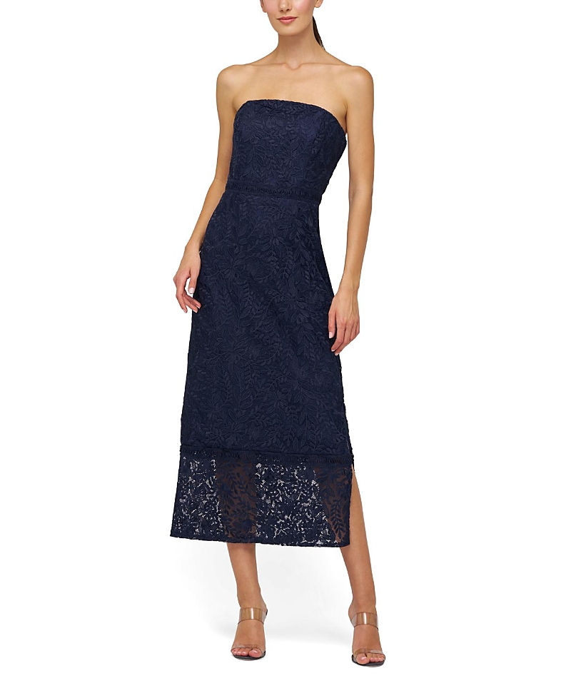 Kay Unger Gia Tea Length Dress In Blue