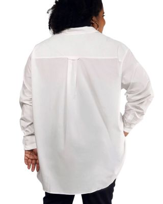  The Essential Long Sleeve Oversized Wrap Button Up Shirt