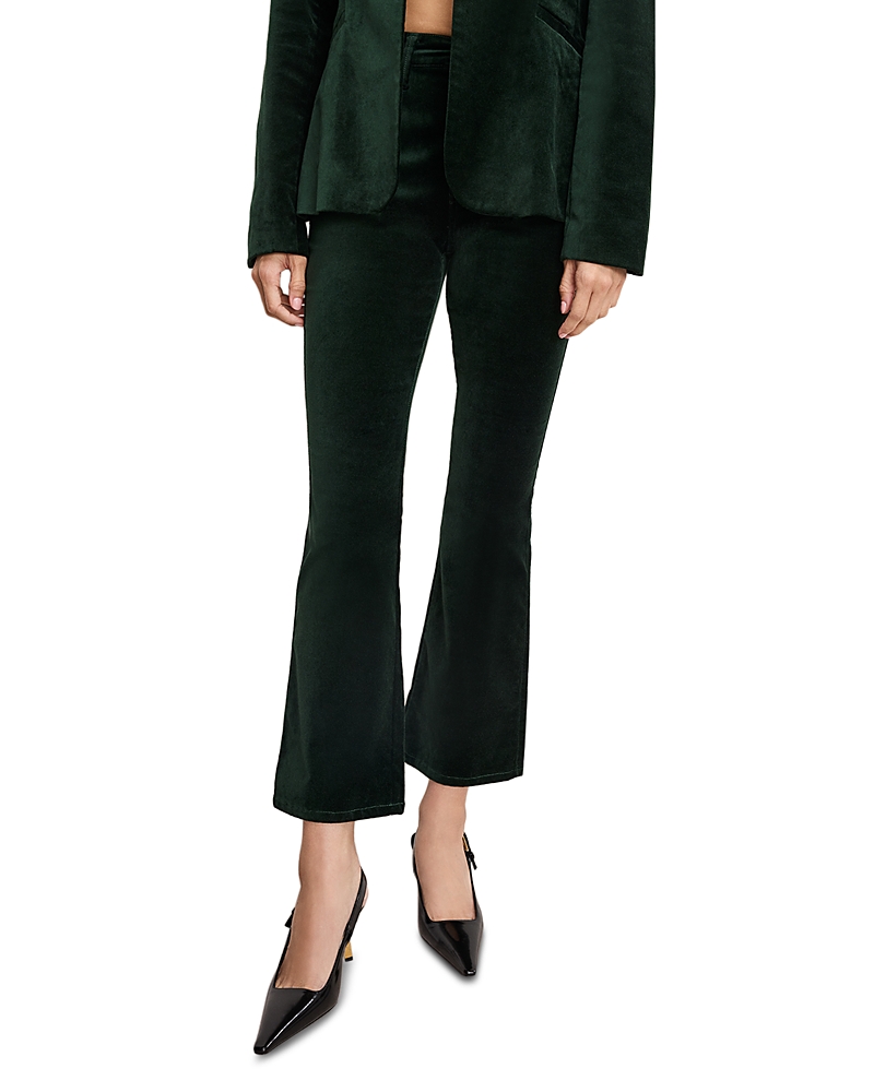 Good American Velvet Good High Rise Kick Flare Pants In Green