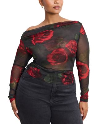 Mesh Ruched Asymmetric Top