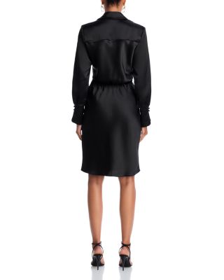 Short Satin Long Sleeve Dress - Exclusive