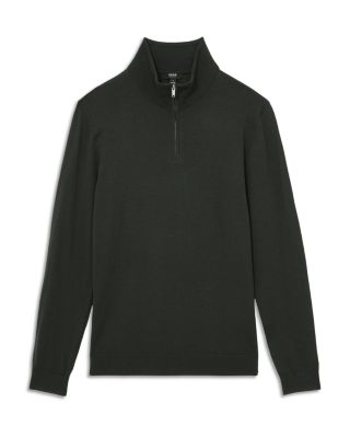 Blackhall Long Sleeved Half Zip Funnel Neck Merino Wool Sweater