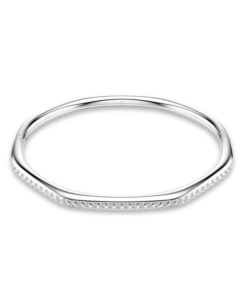 Swarovski Dextera Pave Crystal Geometric Bangle Bracelet In Metallic