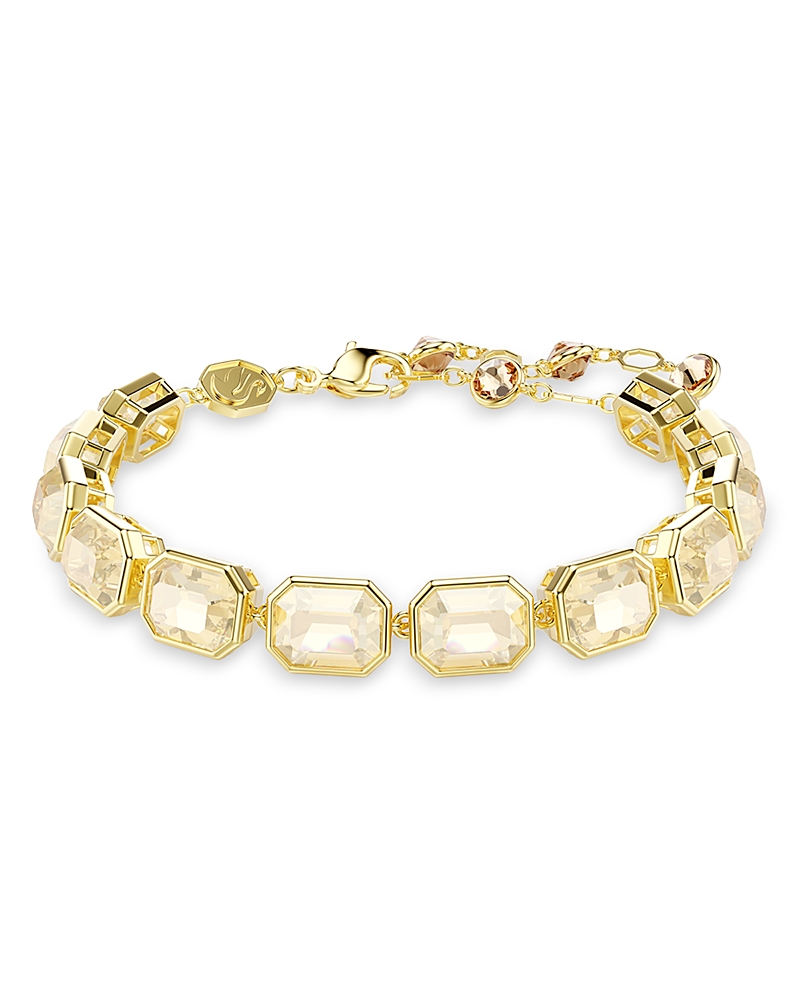Swarovski Swaroski Millenia Gold-tone Plated Tennis Bracelet In Gold